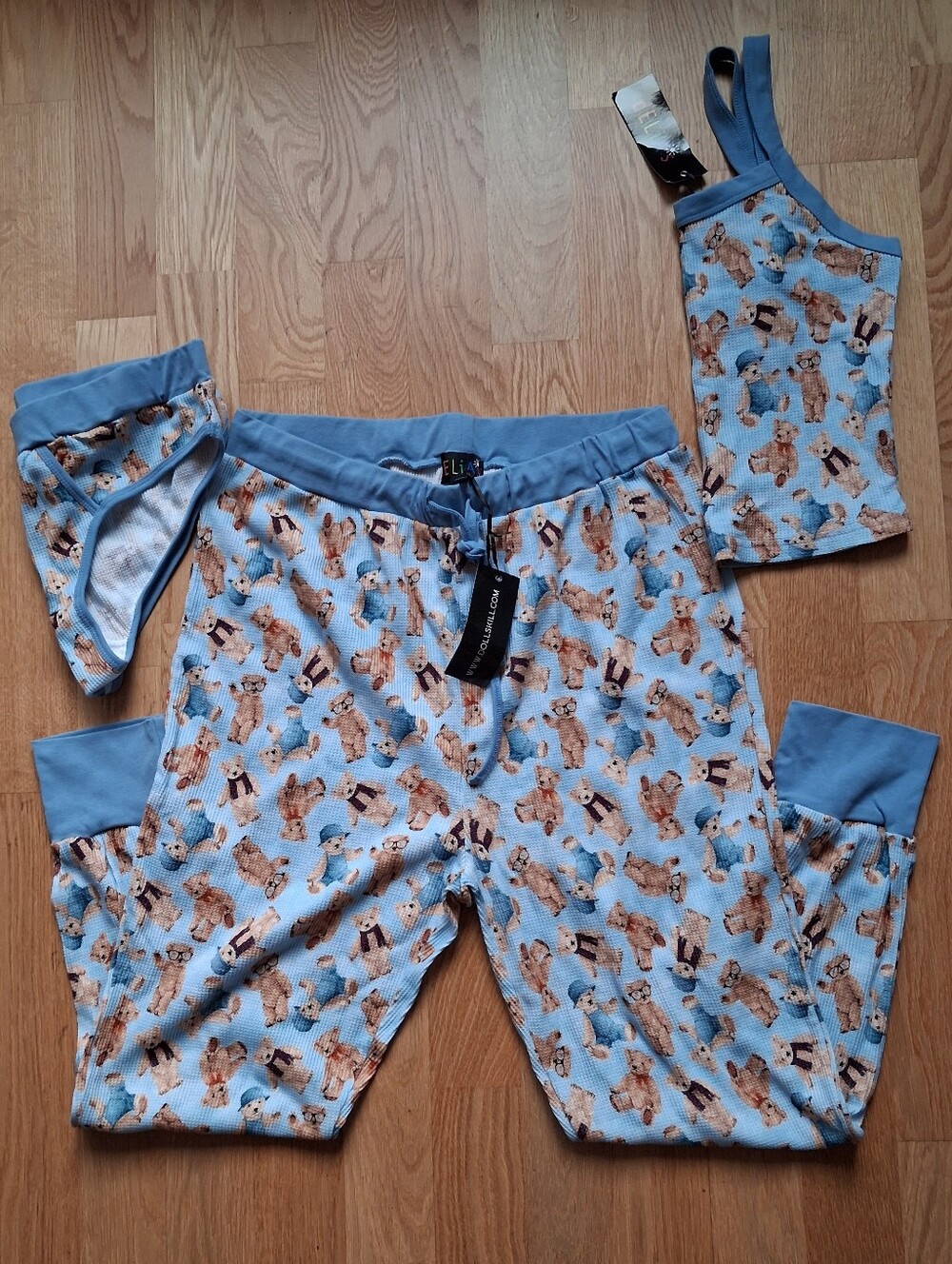 Dolls Kill Blue Teddy Bear Print Pajama Set